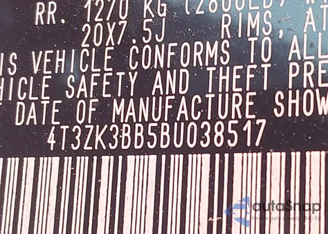 2011 Toyota Venza Base V6 z USA, uszkodzony, nr VIN 4T3ZK3BB5BU038517